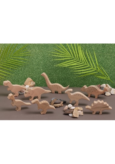 Dinozor Ahşap Oyuncak Seti 8 Parça
