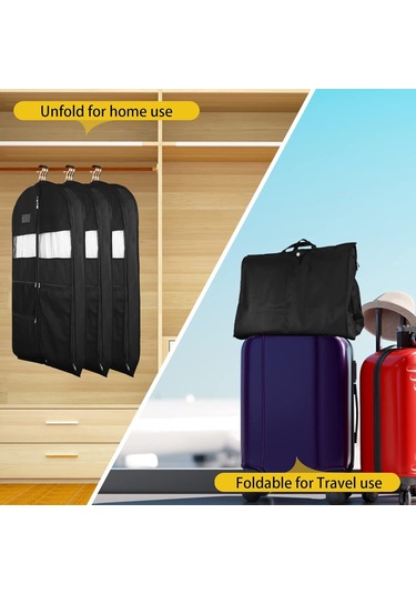 Moveevo Erkek Seyahat Elbise Çantası 43 İnç, Askılı Dikişli, Çift Yönlü Kapatma, 3 Büyük Mesh Çanta,防尘 Giyim Taşıma Çantası Çok Renkli