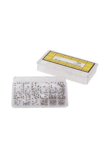 Moveevo Saçaklı Saat Arka Kapak Vida Seti - 12 Farklı Boyutlu Paslanmaz Çelik - Tamir Ve Üretim İçin Taşınabilir Kutulu 4023-a