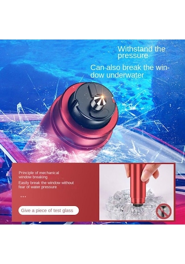 Kırmızı Bir Saniye Kırık Cam Artefakt Araba Emniyet Çekici Çok Fonksiyonlu Kaçış Kırık Cam Artefakt Kaçış Çekici Acil Durum Çekici