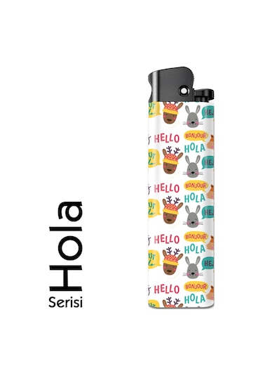 Hola Serisi Tasarım Çakmak Figürlü Selamlama Beyaz