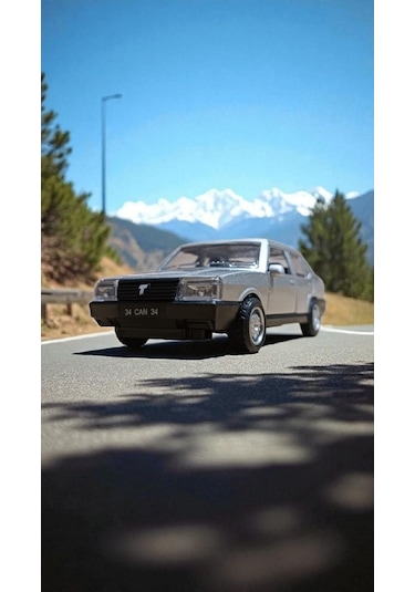 Nostaljik Metal Çek Bırak Gri Tofaş Şahin Araba Kapılar Açılır Diğer