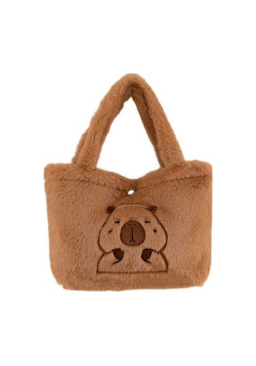 Didadodo Sevimli Ve Farklı Çok Yönlü Capibala Peluş Çanta Kahverengi