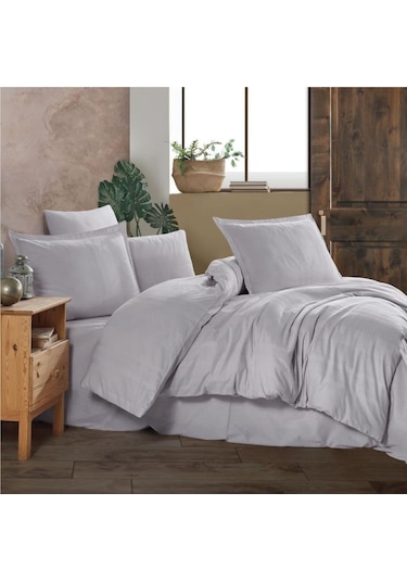 Clasy Ranforce Tek Kişilik Nevresim Takımı Unita Açık Gri