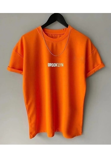 Hırsch Unisex Turuncu Brooklyn Baskılı T-shirt Turuncu