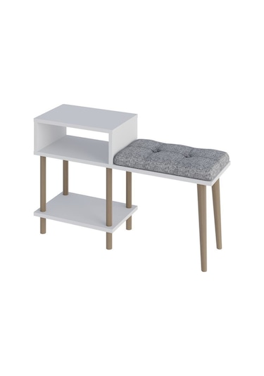 Puflu Ayakkabılık Raflı Ayakkabılık Iki Raflı Ayakkabılık-beyaz Beyaz