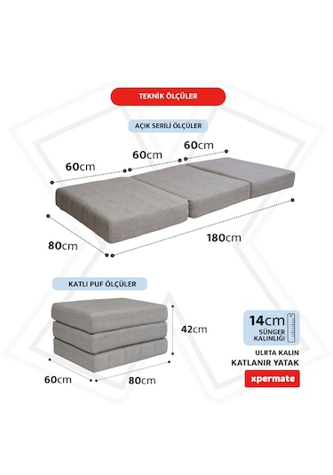 Xpermate Ultra Kalın Katlanır Sünger Yer Yatağı