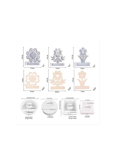 Gildedwill Silikon Kalıp Mumluk, Silikon Kalıplar Döküm Kalıpları, Bahar Çiçekleri Silikon Döküm Kalıbı, Mumluk