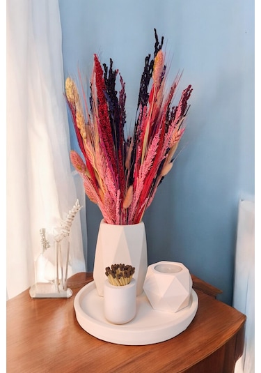 Modern Vazo - Teaighlt Mumluk - Kibritlik Tealight Mum Dahildir Beyaz