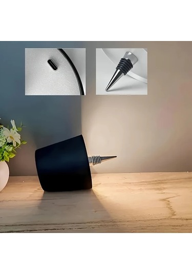 Honeybeeshop Beyaz 1200mah Sarj Edilebilir Led Sarap Sisesi Fis Isigi Bar Yemek Masasi Lambasi Dokunmatik Uc Renkli Yatak Odasi Tasi Beyaz