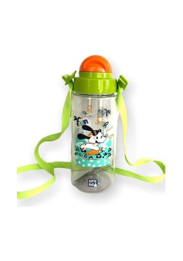 Gıpta Tritan Yeşil Surf Desenli Pipetli Matara 500 Ml Tritan Suluk Bpa Free