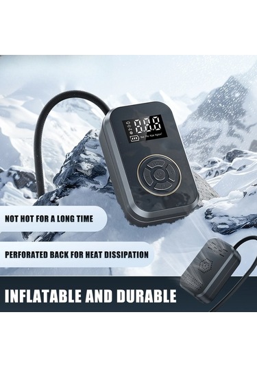 Novahub Taşınabilir Şişirme Şişirme Şişirme Şişirme Pompası Pompası Mini Lastik Lastik Lastik Hava Elektrikli Ekranlı Dijital Bisiklet Araba Hw