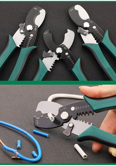 Skycity Elektrikçi İçin Çok Fonksiyonlu Telsizleyici Ve Kablosunucusu - Yeşil-siyah, 1.29-3.26mm Aralığı, 65 Çelik Malzeme