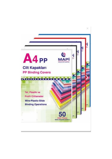 Mapi A4 Pp Opak Kapak (KUM DESEN) 450 Mikron Siyah 50 Adet 925475