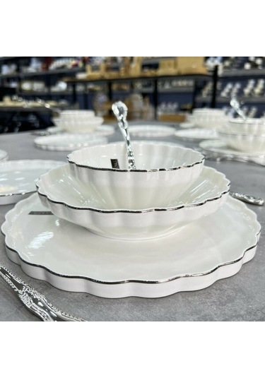 Roy King Twist Silver 24 Parça Porselen Yemek Takımı Hrn018