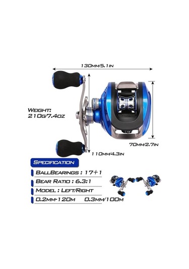 Novahub Baitcasting Balıkçılık Makarası 18bb Sol/sağ El Reel, Yüksek Kalite Left Hand Balıkçılık Reel, Alüminyum Ve Bilyalı Rulmanlı, Ergonomik Tasarım