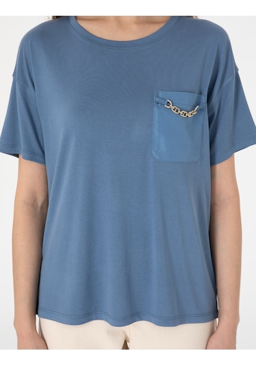 Pierre Cardin Kadın İndigo Tişört 50301456-vr028 Indigo
