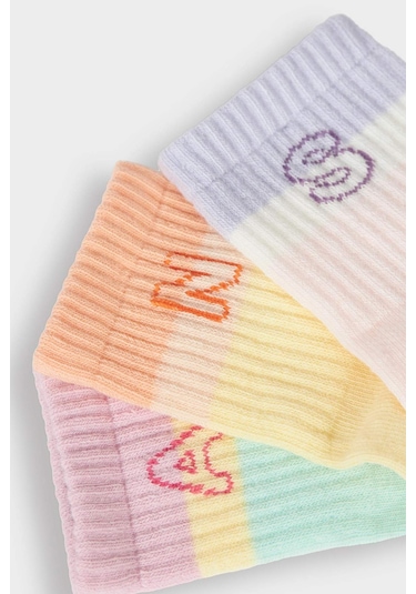 DeFacto Kız Bebek Kaydırmaz Taban 3'lü Pamuklu Uzun Çorap E4769A5NSKR1