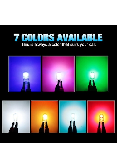 2 Adet Yeni T10 Led Ampul W5w Safir Cob Sürücüsüz Led Kama Ampul 168 194 Led 5w5 Araç İç Dome Süper Parlak 12 V Işık 6000 K Light Blue