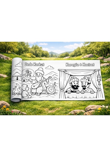 Türk Masal & Destan Kahramanları Boyama Rulosu 4 Metre