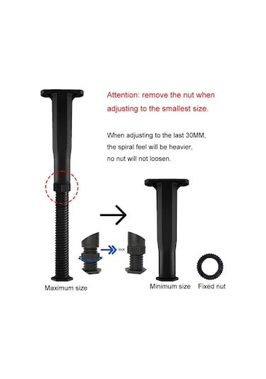 Sones 20-37cm Ayarlanabilir Yatak Altı Kiriş Destek Tutucu Geri Çekilebilir Mobilya Yükseltici Braketi