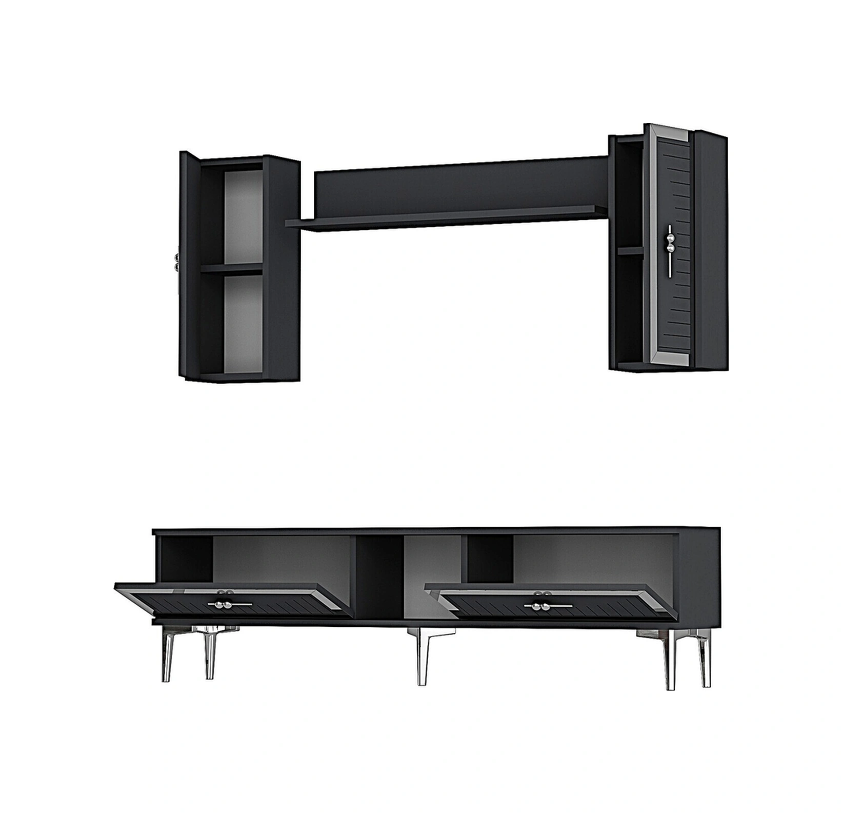 Tvr1501as - Tuna150 Tv Ünitesi Antrasit Sılver 150cm Antrasit Gümüş