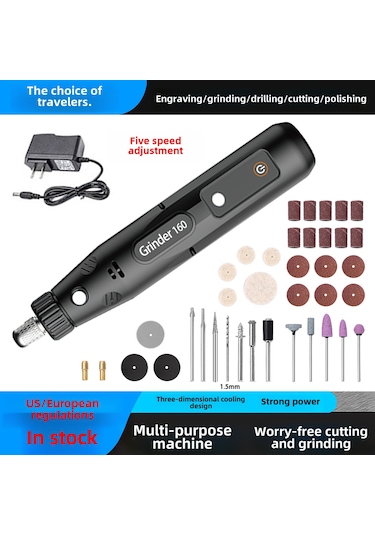 Springsun Usb Şarjlı El Tipi Mini Elektrikli Taşlama Makinesi - 3 Seviye Hız Ayarlı, Delme, Oymak, Kesme, Parlatma İçin 39 Parça Aksesuar Seti