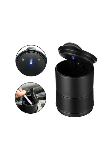 Araç İçi Işıklı Küllük Işıklı Kapaklı Araba Küllüğü Oto Küllük