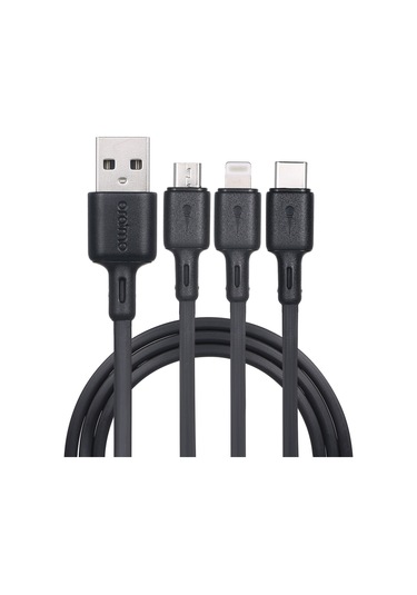 Geeksen Oraimo Ocd-x92 3'ü Bir Arada Şarj Kablosu - Lightning/type-c/micro Usb Uyumlu, 5v2a Hızlı Şarj, 1m Uzunluk, Dayanıklı Teli
