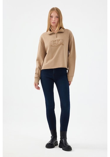Loft Kadın Sweatshirt Bej