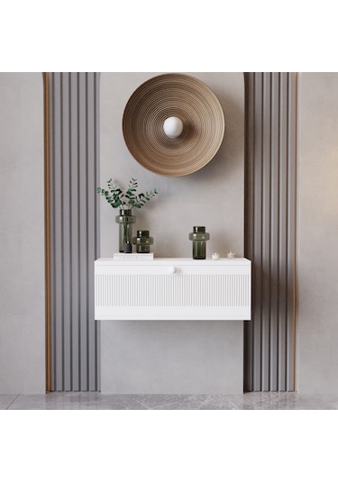 Melura Home Melura Dresuar %100 Mdf Kapaklı Duvara Monte Beyaz