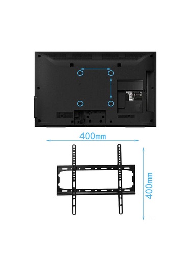 Teltree 26-55 İnç Lcd Tv Duvar Braketi - Sert Çelik Malzeme, 40 Kg Yük Kapasitesi, Ev Ve Ofis İçin Evrensel Montaj Aparatı