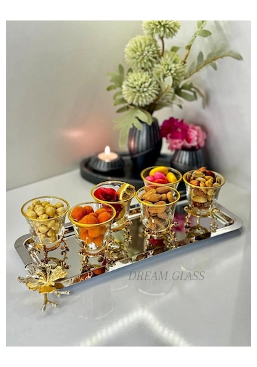 6 Kişilik Gold Çok Amaçlı Lokumluk & Çerezlik & Reçellik Ve Zemze