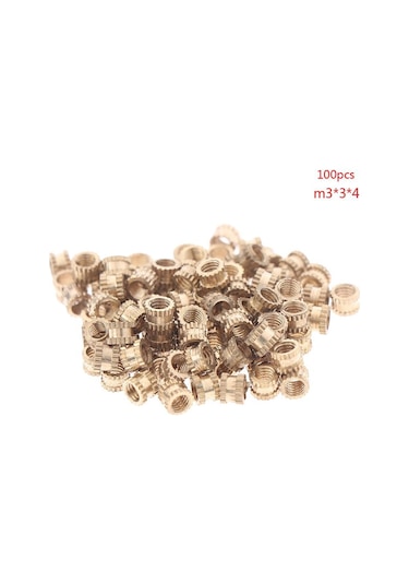 100 Adet M3 Somun Enjeksiyon Kalıplama Pirinç Tırtıllı Konu Ekler Somunlar A