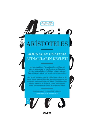 Atinalıların Devleti - Aristoteles - Alfa Yayıncılık