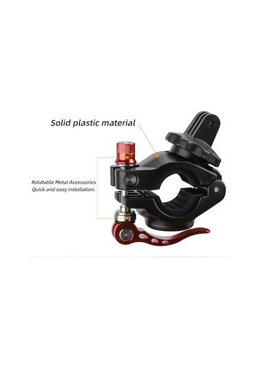 Sunnylıfe Zj758 Djı Action 4 / Gopro 12 Bisiklet Montajı 360 Derece Döndürme Gidon Kamera Tutucu
