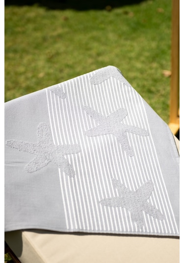 Menderes Home Cotton Collection Bukle Plaj Havlusu Yıldız Gri