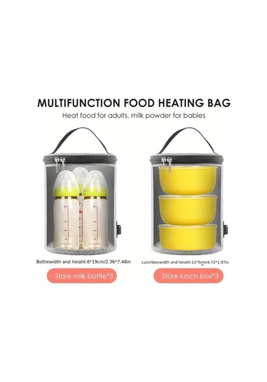 Xuweiwei Taşınabilir Araba Bebek Biberon Isıtıcı Circular Akıllı Termostat Ekranlı Büyük Kapasiteli Yenidoğan Beslenme Çantası