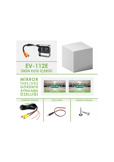 Obus Ev-112e Ecoview 480 Tvline Analog Gece Görüşlü Geri Görüş Araç Kamerası
