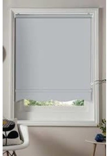 Gri Mat Etek Dilimli Stor Perde Gri