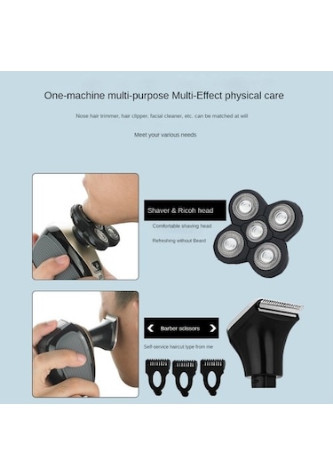 Joyhub Erkek 5'li 1 Arada Elektrikli Tıraş Makinesi 4d Yüzer Kafa Sakal Burun Kulak Saç Trimmer Tıraş Makinesi Yedek Başlığı 92g03g