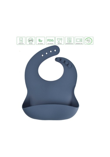 Jojobebek Çocuk Silikon Mama Önlüğü (LACİVERT RENK)