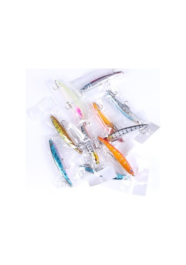 Hengjıa 10 Adet 3d Göz Balıkçılık Yem 11g/11.5 Cm Minnow Cazibesi Isca Yapay Çin Sert Çarpık Balıkçılık Bas Balık Mücadele