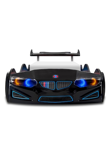 Gt2 - Arabalı Yatak - Araba Yatak, Işıklı, Siyah Tek Kişilik