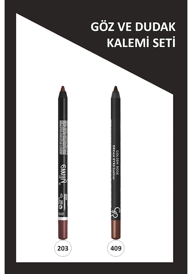 Emily Long Lasting Lip Pencil No: 203 Ve Dream Eyes Eyeliner No:409 Seti 203