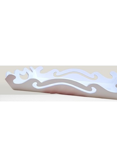 Hobi Adn Dekoratif Tepsi Dalgalı Ahşap Mdf Parlak Beyaz Model El Yapım