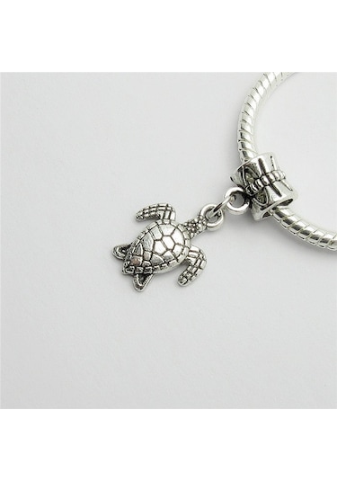Worldshop Gümüş Karetta Kaplumbaga Charm Bileklik Uyumlu