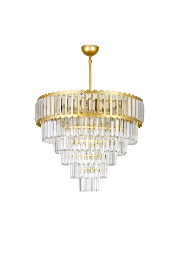 Lora 55 Cm'lik Kristal Cam Taşlı Lüks Avize - Sarı Yaldız Sarı Yaldız