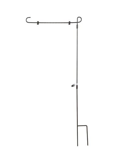 Aubyhe Siyah Demir Bahçe Bayrak Direği, 92x41cm, Kolay Montaj, Hava Dayanıklı, Çift Klem İle Sabitlenir