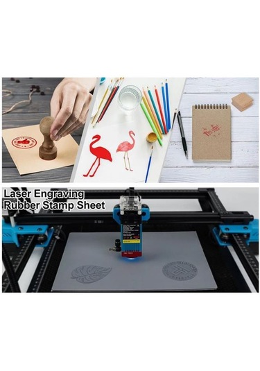 Mühürcüm Koyu Gri Renk Lateks Kauçuk Kokusuz Kuru Kaşe Mühür Mürekkep Pedi A4 Ebat 2,3mm